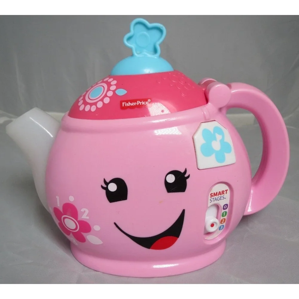 Fisher Price Talking Pink Teapot Laugh 'N Learn‎ Manners Tea Party Pot Musical